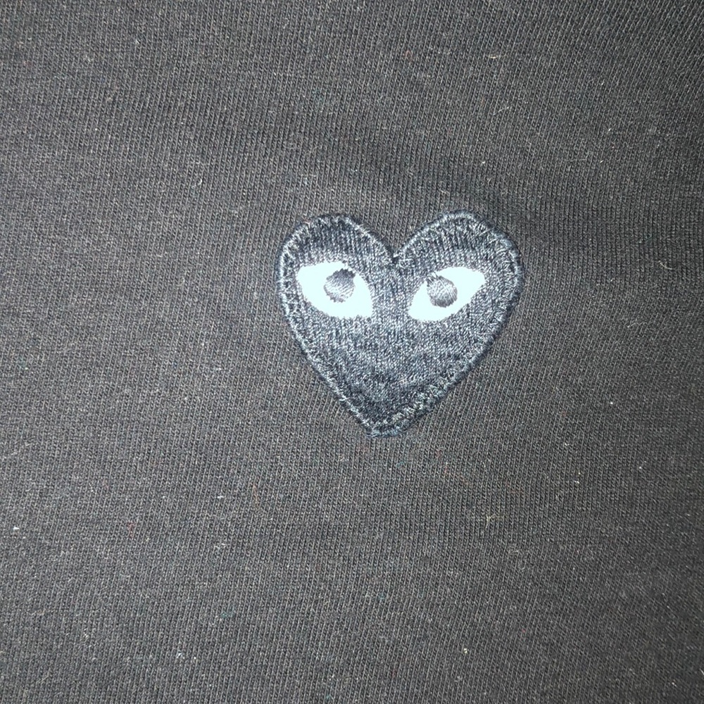Comme Des Garçon Black Heart Black T Shirt.